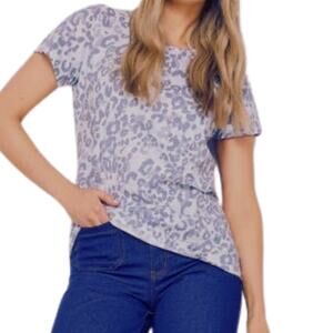 Banana Republic Lilac Animal Print T Shirt EUC Size Medium